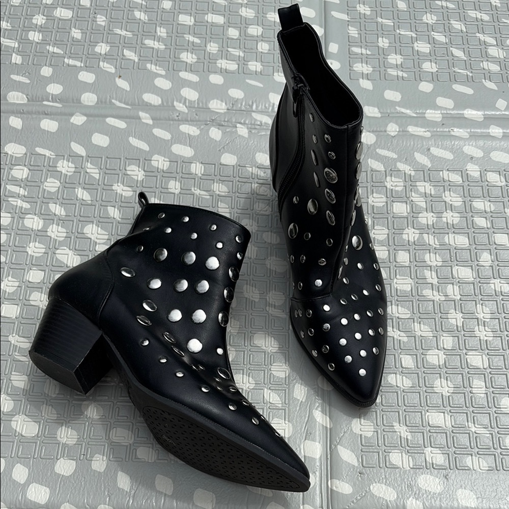 Women’s Black Studded Ankle Boots